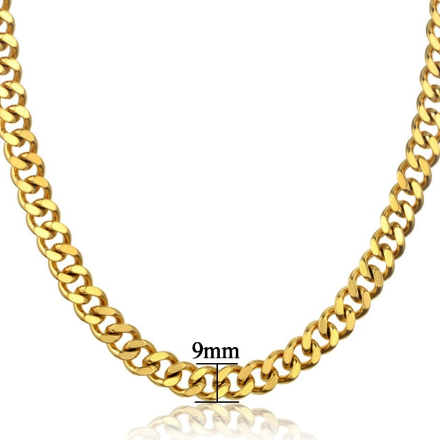 French Paved 18K Gold / Sterling Silver Cuban Link Chain