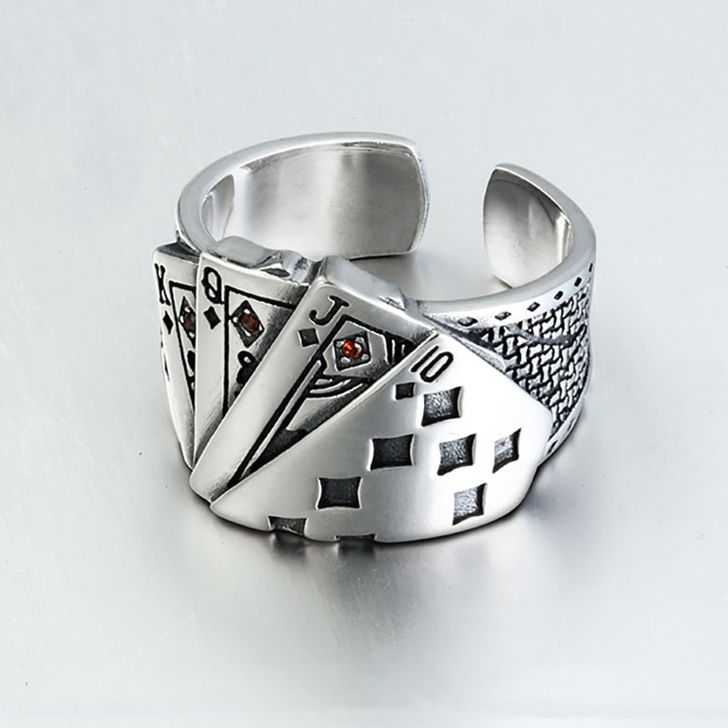 Card Cheat Rings 925 Sterling Silver Cards Ring – ICEEX