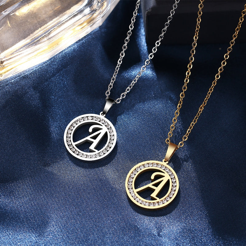 A-Z Initials Necklace Diamond Pendant