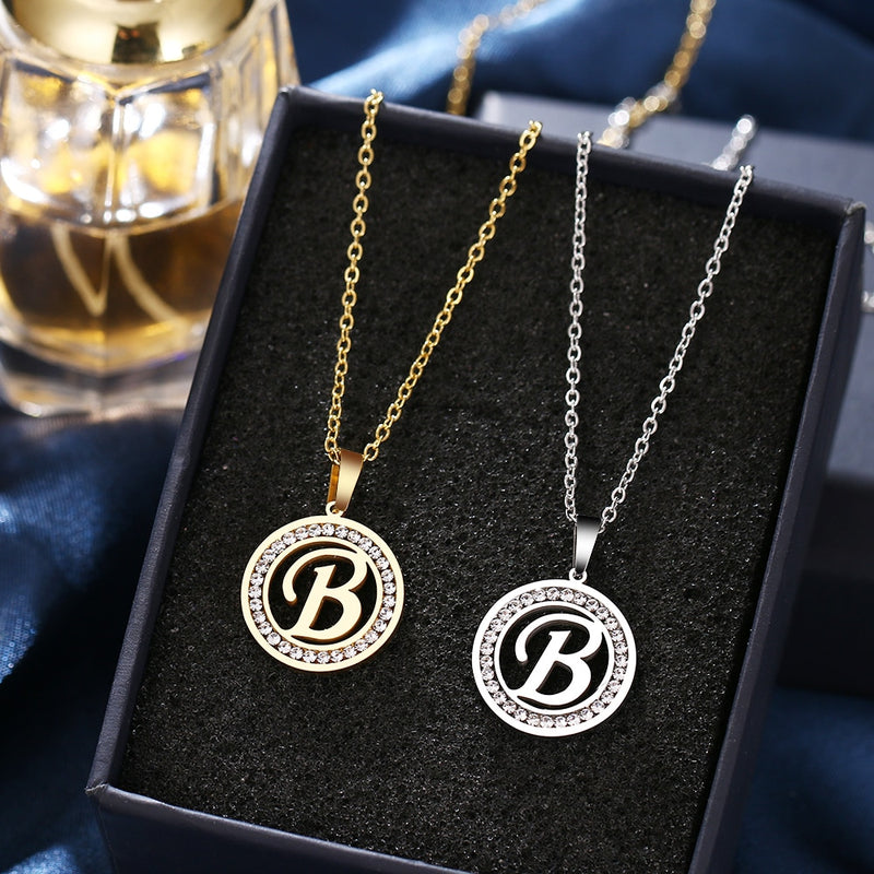 A-Z Initials Necklace Diamond Pendant