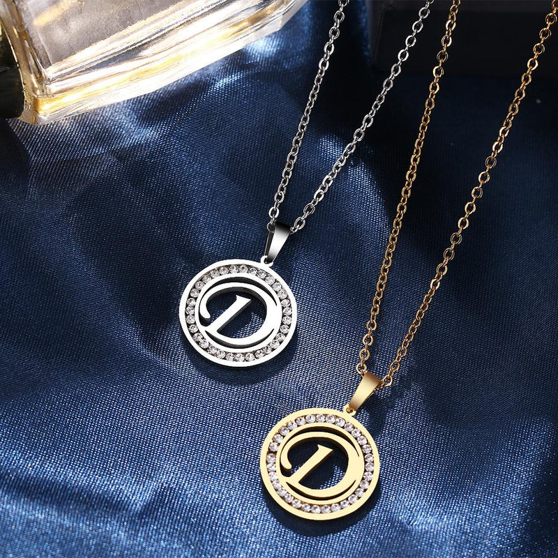 A-Z Initials Necklace Diamond Pendant