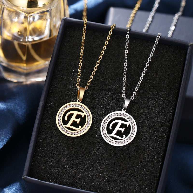 A-Z Initials Necklace Diamond Pendant