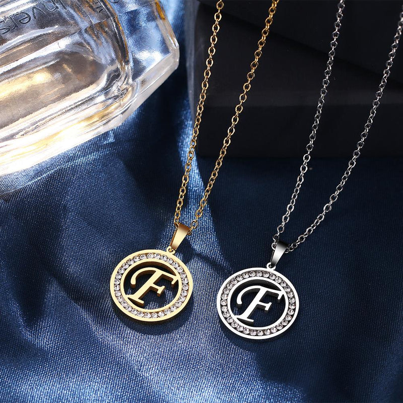 A-Z Initials Necklace Diamond Pendant
