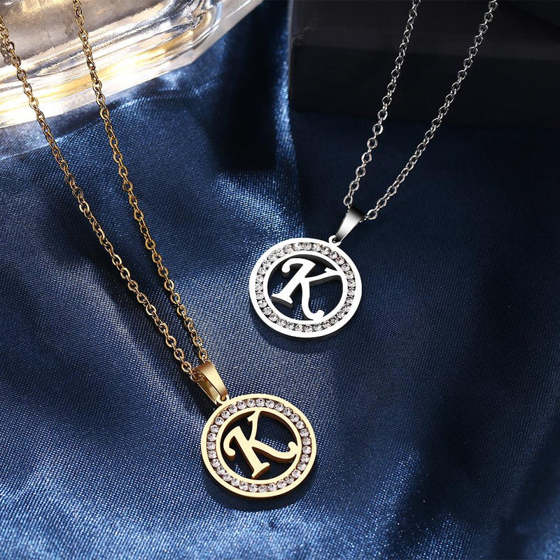 A-Z Initials Necklace Diamond Pendant