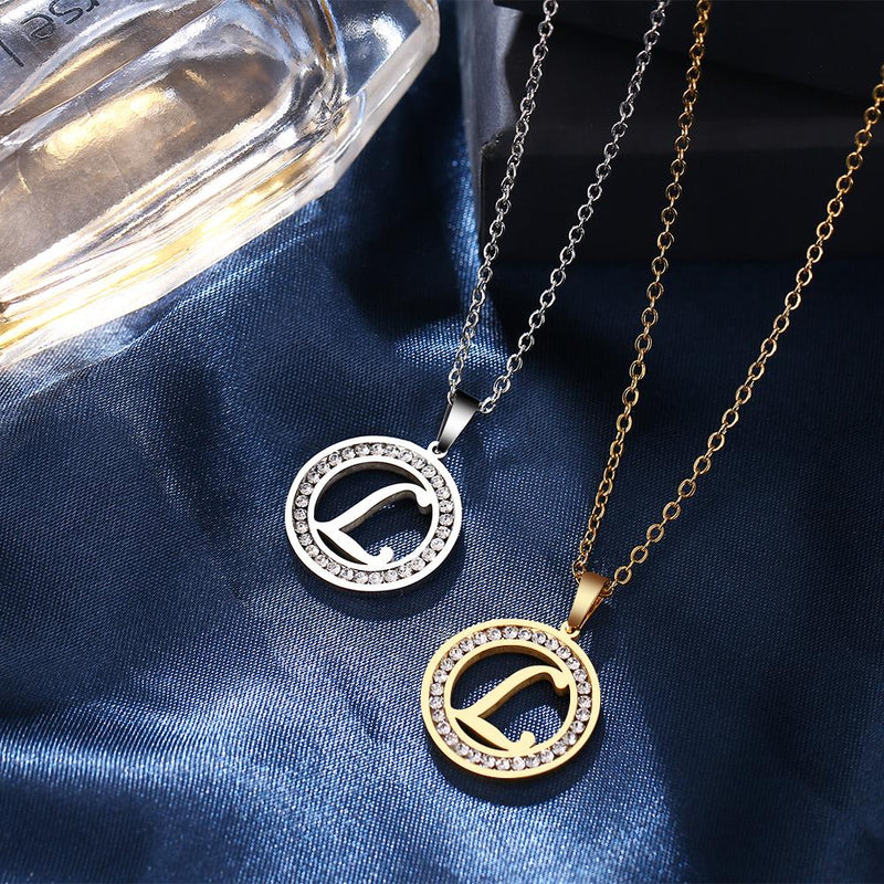 A-Z Initials Necklace Diamond Pendant