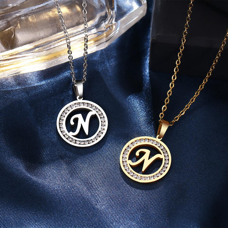 A-Z Initials Necklace Diamond Pendant