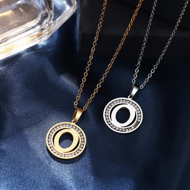 A-Z Initials Necklace Diamond Pendant