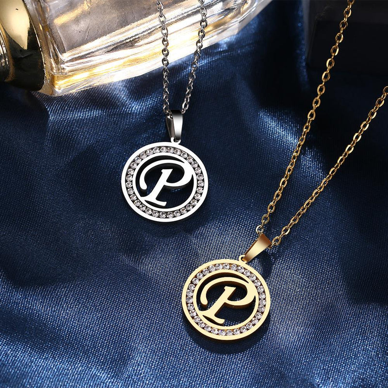 A-Z Initials Necklace Diamond Pendant