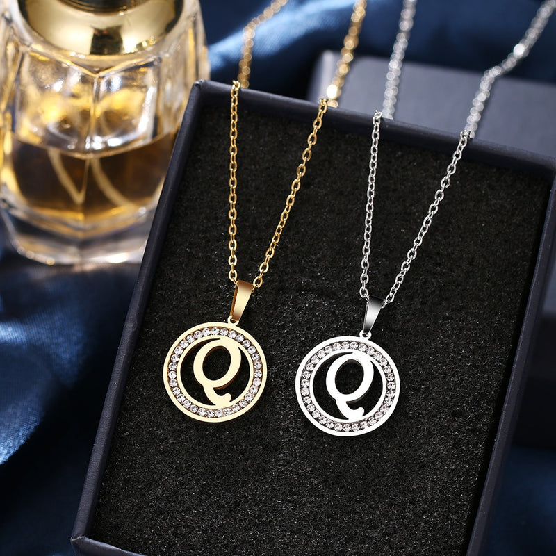 A-Z Initials Necklace Diamond Pendant