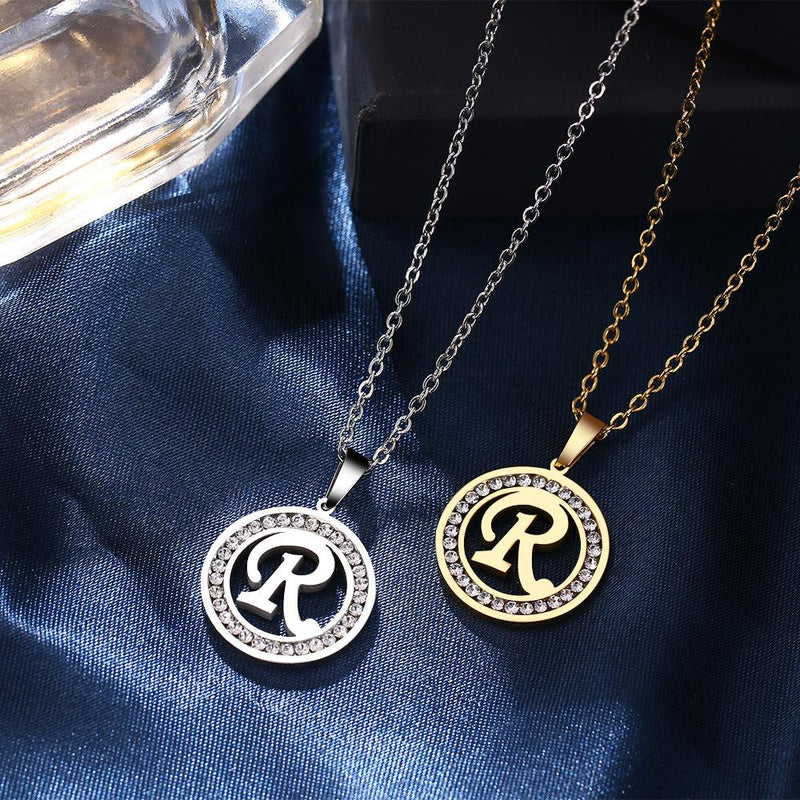 A-Z Initials Necklace Diamond Pendant