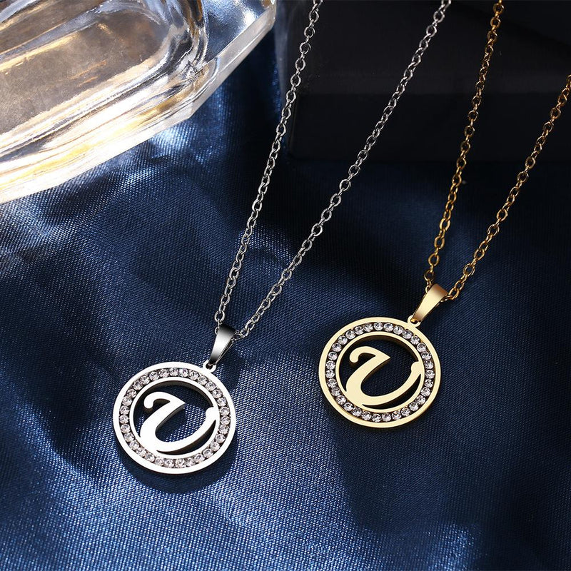 A-Z Initials Necklace Diamond Pendant