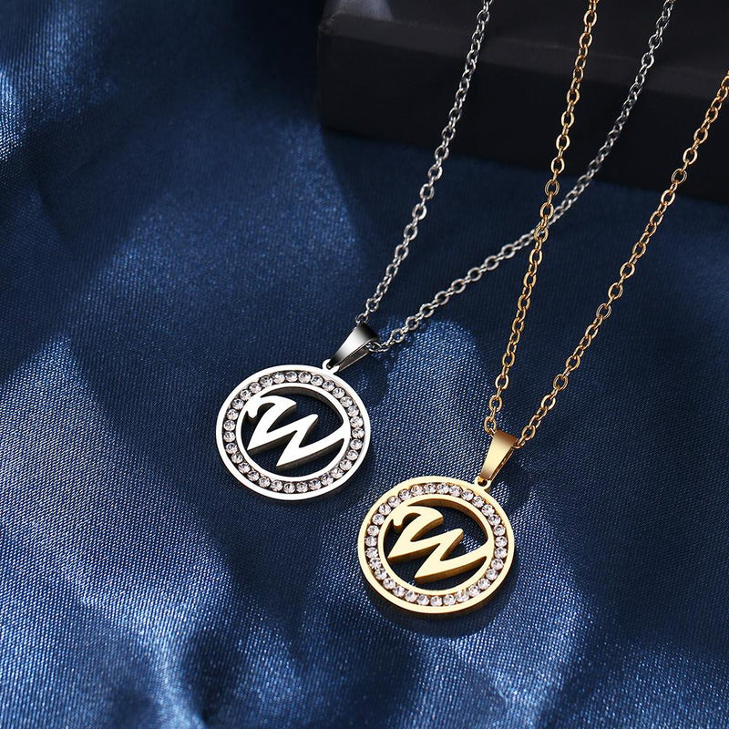 A-Z Initials Necklace Diamond Pendant