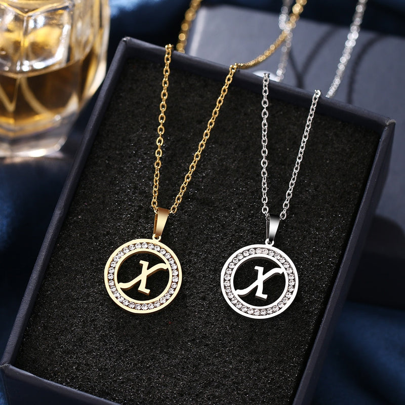 A-Z Initials Necklace Diamond Pendant