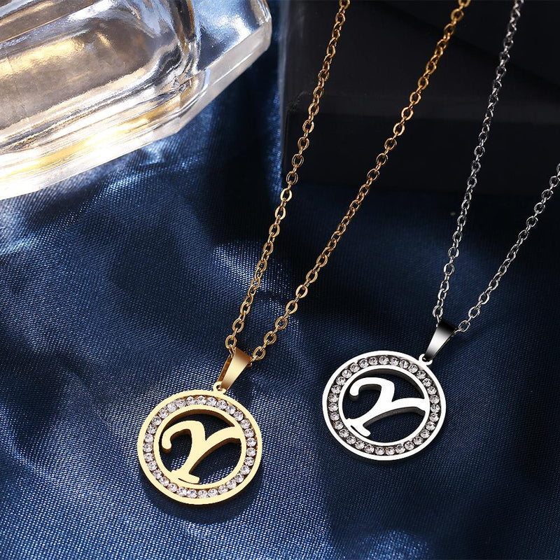 A-Z Initials Necklace Diamond Pendant