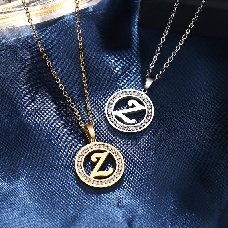 A-Z Initials Necklace Diamond Pendant