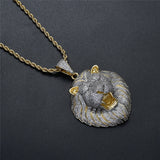 Diamond Lion King Pendant (Cuban/Rope Chain)