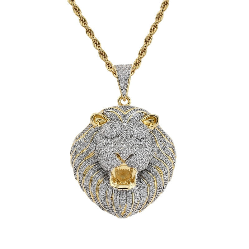 Diamond Lion King Pendant (Cuban/Rope Chain)