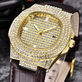 ICED OUT 2-Tone Diamond Leather El Classico Watch