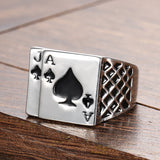 Ace of Spades Silver Ring