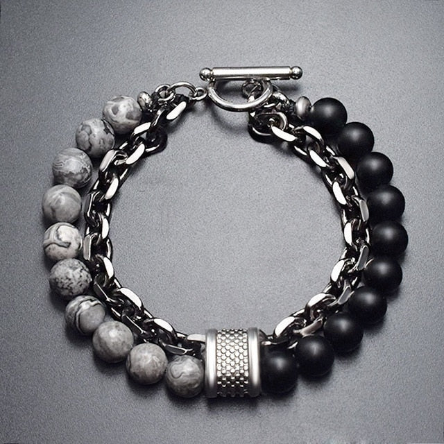 Tiger Eye Stone Beaded Silver Bracelet (10-Variants)