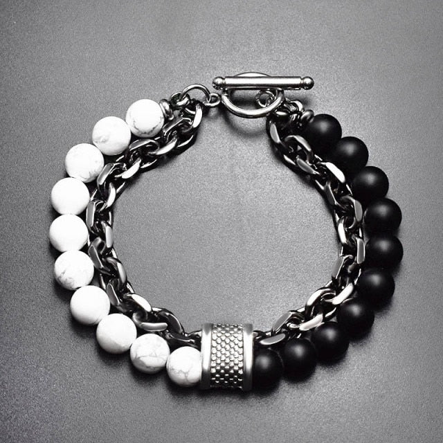 Tiger Eye Stone Beaded Silver Bracelet (10-Variants)