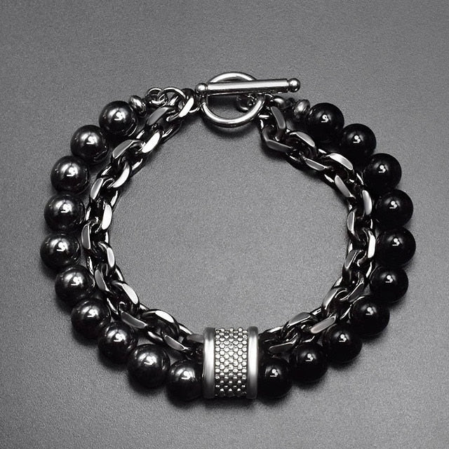 Tiger Eye Stone Beaded Silver Bracelet (10-Variants)