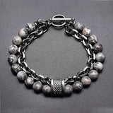 Tiger Eye Stone Beaded Silver Bracelet (10-Variants)