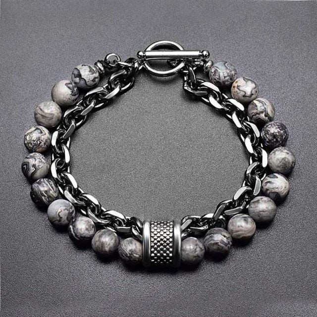 Tiger Eye Stone Beaded Silver Bracelet (10-Variants)