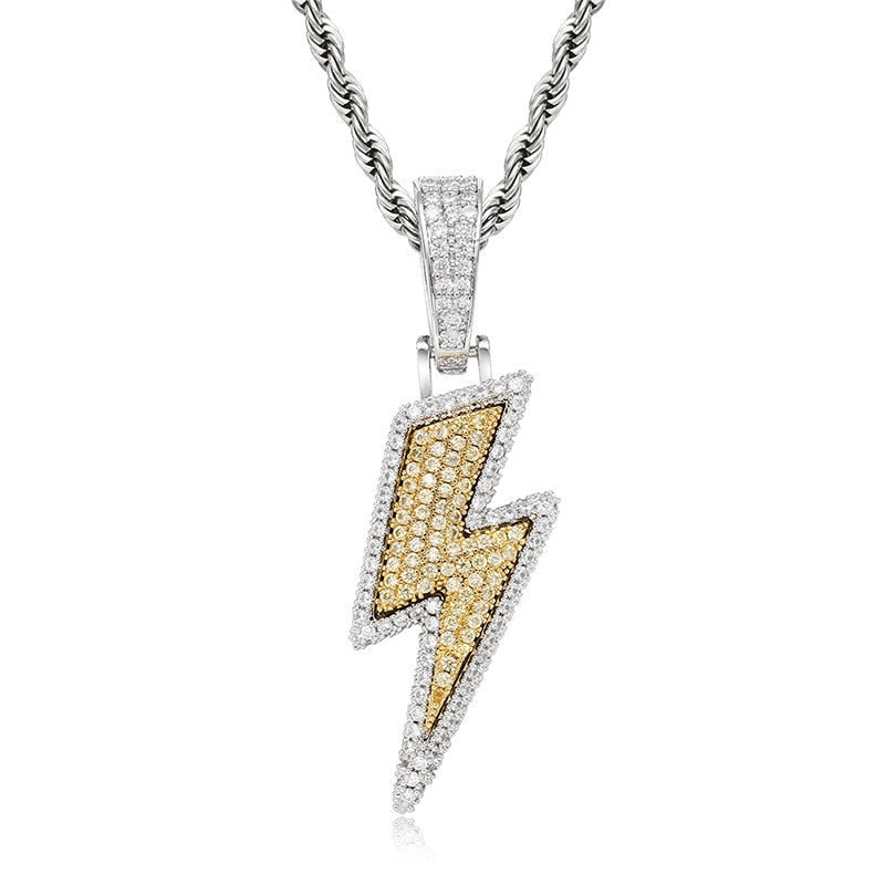 Diamond Lightning pendant (Rope Chain included)