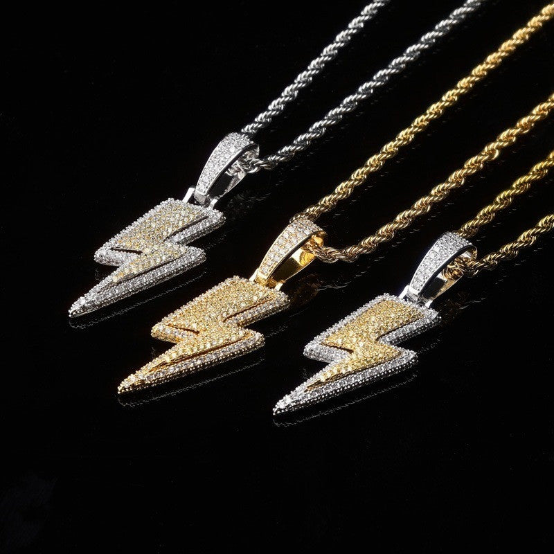 Diamond Lightning pendant (Rope Chain included)