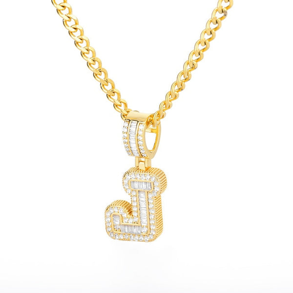 Diamond Initial Letters pendant (18k gold chain included)