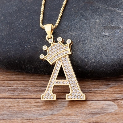 Diamond Name Initials pendant (18k gold chain)