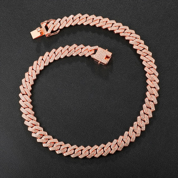 ICED OUT MICRO PAVED CUBAN LINK CHAIN (Rose Gold)