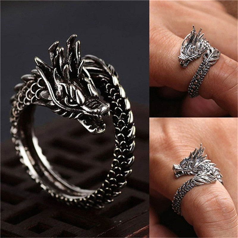 PO Dragon Silver Ring