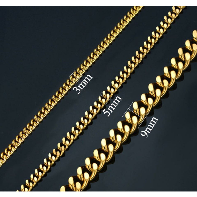 French Paved 18K Gold / Sterling Silver Cuban Link Chain