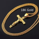 18k Gold Crucifier Pendant Chain