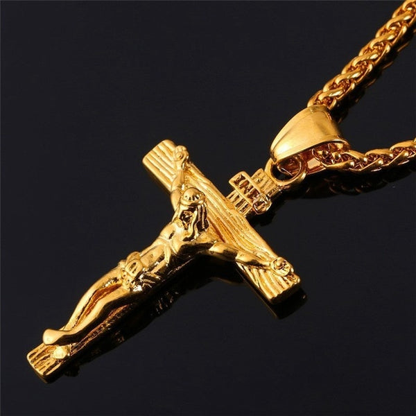 18k Gold Crucifier Pendant Chain
