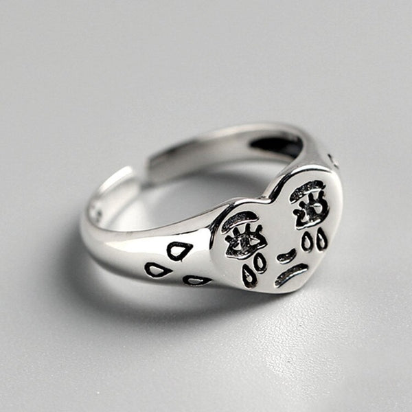 Sterling Silver Wet Heart Ring