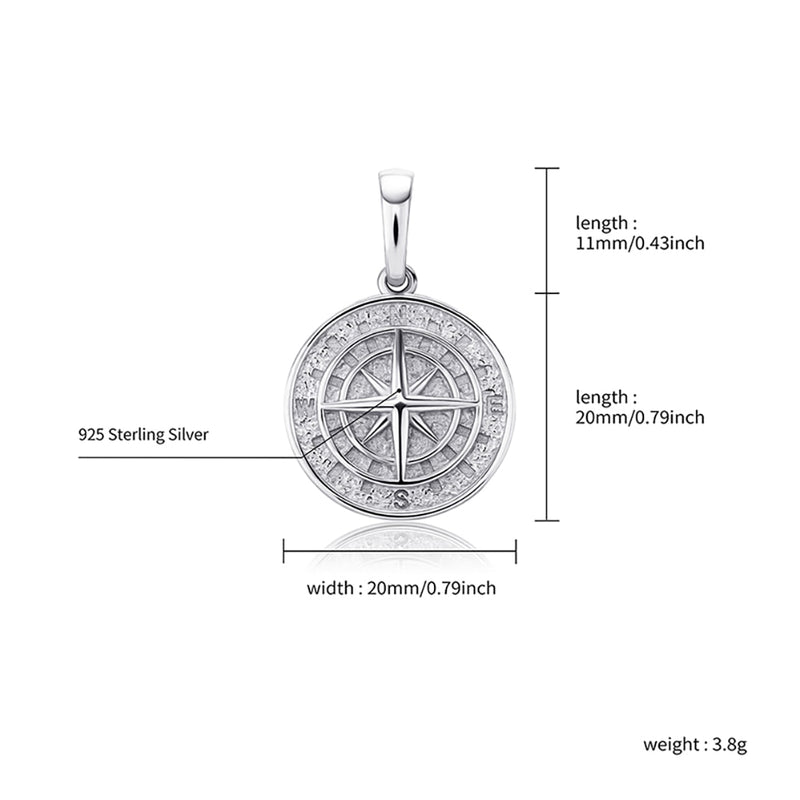 925 Compass Pendant Necklace