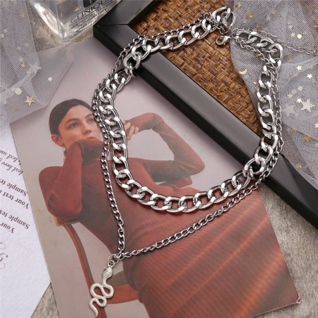 Multi-layer Chain Choker Necklace (20+ Designs) 18k Gold / Sterling Silver