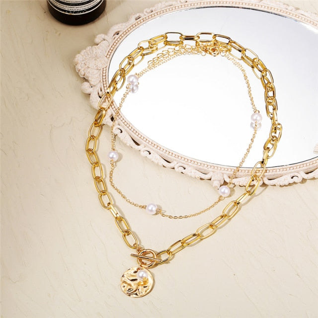 Multi-layer Chain Choker Necklace (20+ Designs) 18k Gold / Sterling Silver