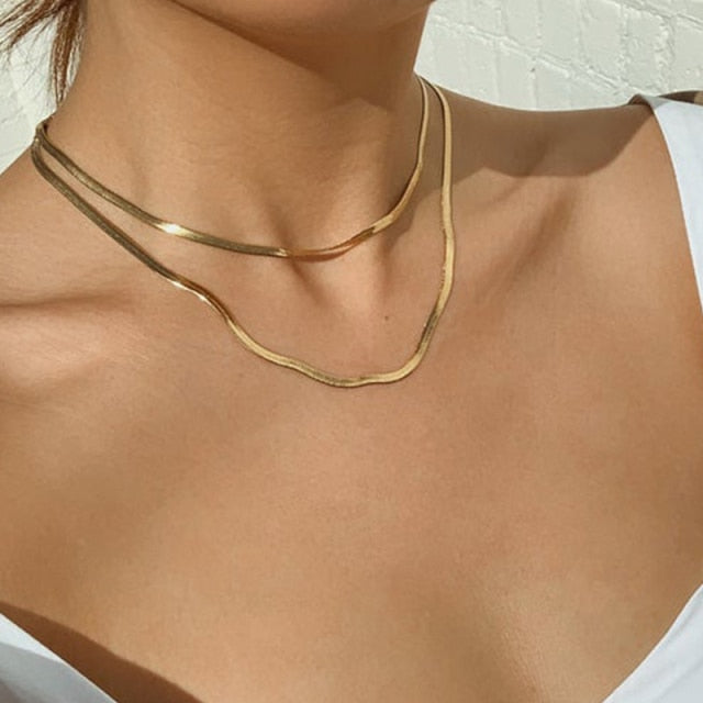 Multi-layer Chain Choker Necklace (20+ Designs) 18k Gold / Sterling Silver