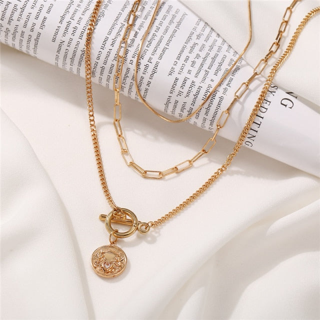 Multi-layer Chain Choker Necklace (20+ Designs) 18k Gold / Sterling Silver
