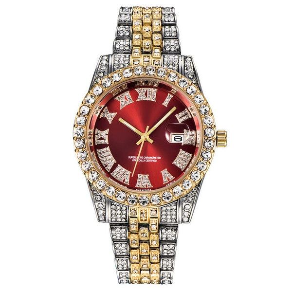 2-Tone Diamond Luxury Ruby Gold Watch