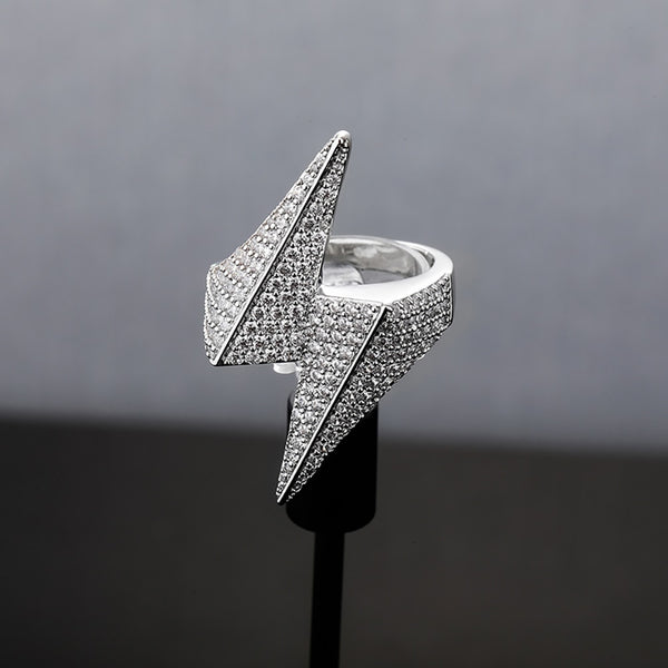 Micro Paved Diamond Lightning Ring