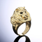 18k Gold / Silver Lion Head Ring