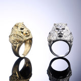 18k Gold / Silver Lion Head Ring