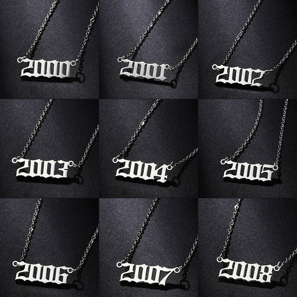 Birth Year Pendant Necklace (1980-2021)