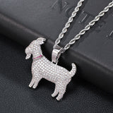 Diamond Goat Pendant (Chain Included)