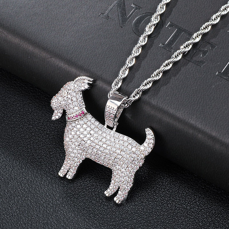 Diamond Goat Pendant (Chain Included)